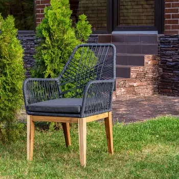 Кресло из акации Chloe серое