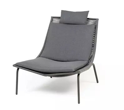 Кресло плетеное Авиньон из роупа, серый