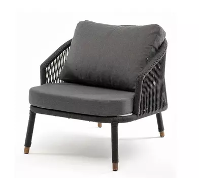 Кресло плетеное из роупа Верона темно-серое