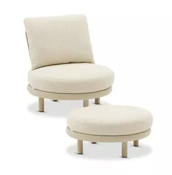 Кресло с пуфом Gotland, бежевый