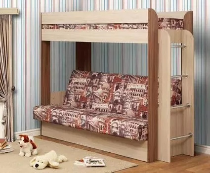 Кровать-чердак с диван-кроватью Немо