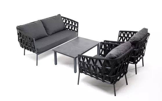 Лаунж-зона 4-местная из роупа Диего серый
