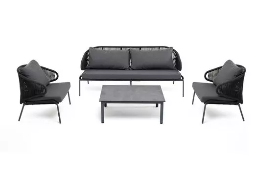 Лаунж-зона 5-местная из роупа Милан темно-серая