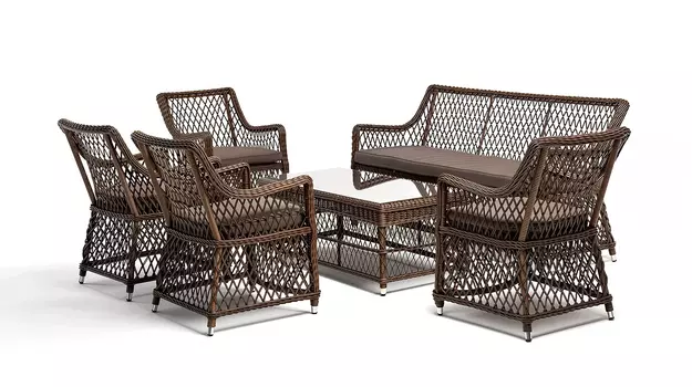 Лаунж-зона Асти на 6 персон, коричневый