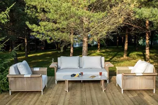 Лаунж-зона из искусственного ротанга Мальдивы, соломенный