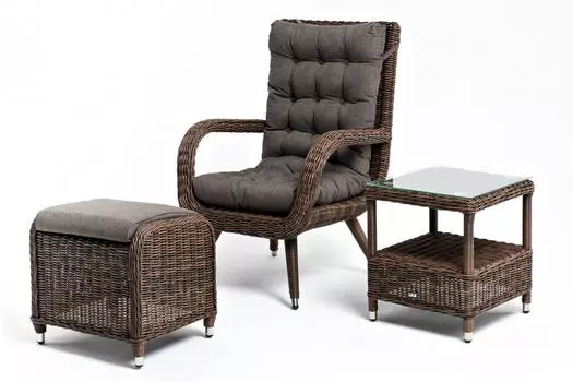 Лаунж зона из искусственного ротанга Толедо коричневая