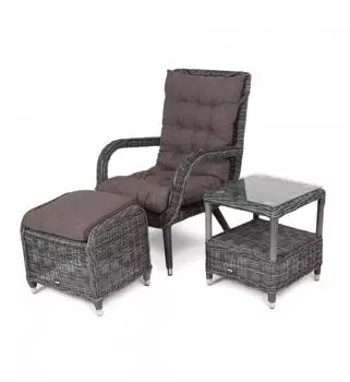 Лаунж зона из искусственного ротанга Толедо серая