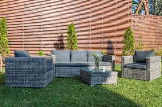 Лаунж-зона KARL с трёхместным диваном серая