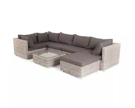 Лаунж зона Лунго из искусственного ротанга Beige