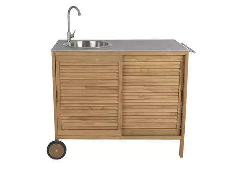 Летняя кухня из тика Figalia серая Brafab 2