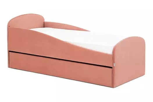 Мягкая кровать с ящиком "Letmo" пудровый