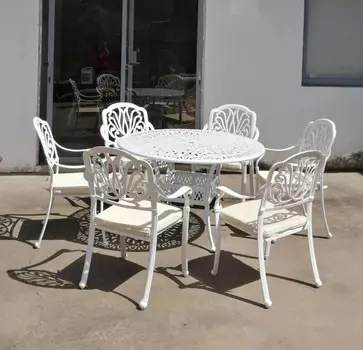 Комплект мебели из литого алюминия Palermo 6 white