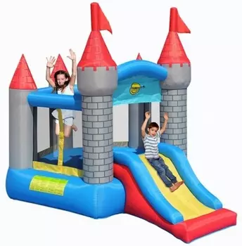 Надувной батут с горкой Крепость 9018N Happy Hop