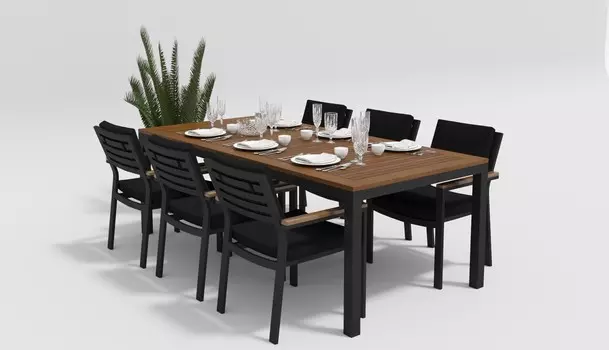 Обеденная группа Bella 200 черный