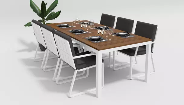 Обеденная группа Bella Voglie white 220 антрацит