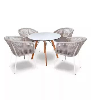 Обеденная группа Франческо 4 бежевая