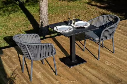 Обеденная группа на 2 персоны Каффе, темно-серый