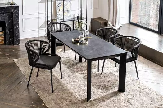 Обеденная группа на 4 персоны из роупа Венето Милан темно-серый