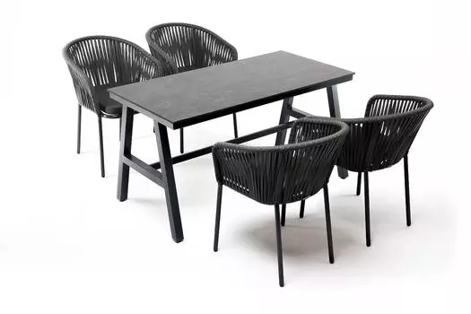 Обеденная группа на 4 персоны Рио, цвет серый