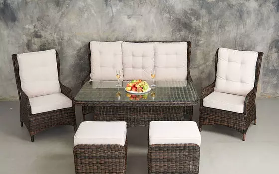 Обеденная группа Rosetta из искусственного ротанга