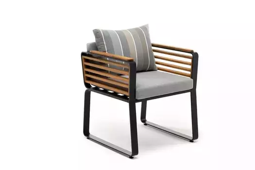 Обеденное кресло из алюминия AURA темный графит