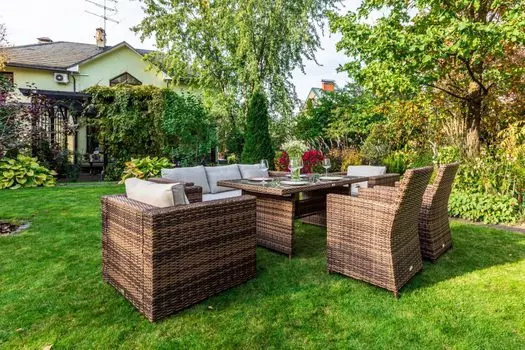 Обеденный комплект из искусственного ротанга KARL PLUS коричневый