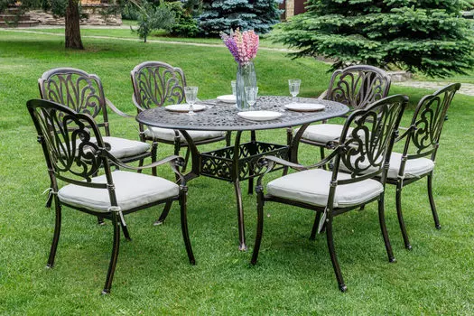 Комплект из литого алюминия WILHELM на 6 персон, овальный стол