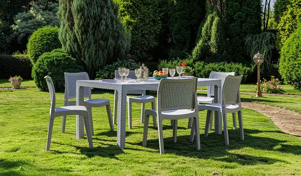 Обеденный комплект JULY M светло-серый