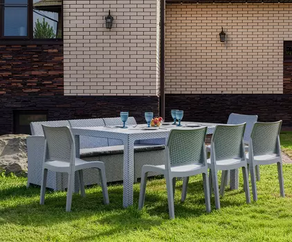 Обеденный комплект JULY XXL светло-серый