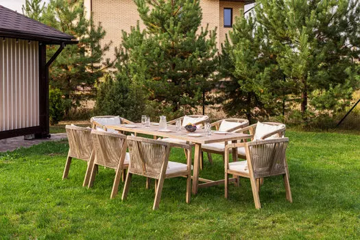 Обеденный комплект MICHELLE 8 из массива акации