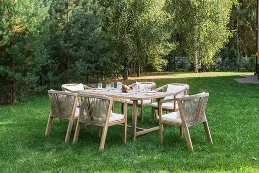 Обеденный комплект MICHELLE 6 из массива акации