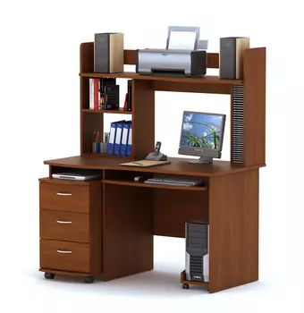 Письменный стол с надставкой ПС03.01 + ТБ03.02 + ВС03.03 + ПБ01.00