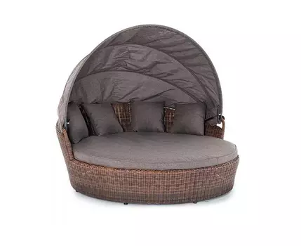 Плетеная кровать круглая Стильяно Brown