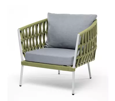 Плетеное кресло Диего из роупа, салатовый