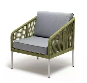 Кресло плетеное из роупа Канны салатовое