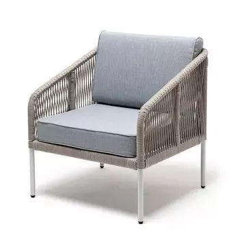 Кресло плетеное из роупа Канны серое