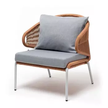 Плетеное кресло Милан из роупа оранжевое