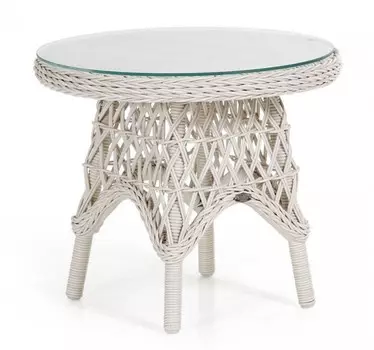 Плетеный круглый стол Beatrice-2 white