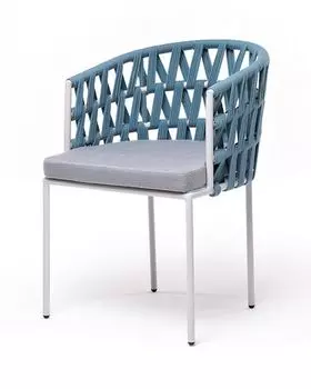 Плетеный стул Диего из роупа, бирюзовый