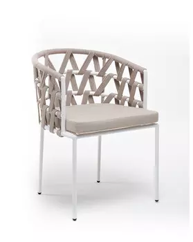 Плетеный стул из роупа Диего бежевый