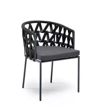 Плетеный стул из роупа Диего темно-серый