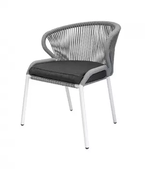 Плетеный стул из роупа Милан бело-серый