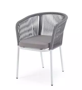 Плетеный стул Марсель из роупа, светло-серый