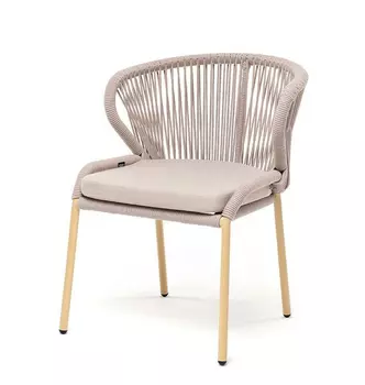 Плетеный стул Милан из роупа, бежевый