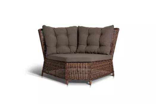 Плетеный угловой диванный модуль Бергамо Brown