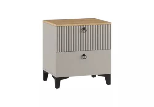 Прикроватная тумба Ника бежевый мат-05/кашемир/дуб делано