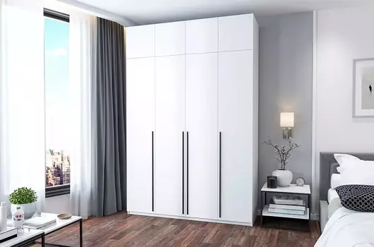 Распашной шкаф Лорена четырехсекционный с антресолью