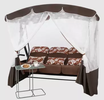 Садовые качели Элегант Премиум со столиком