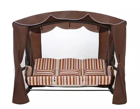 Садовые качели трехместные Элит Люкс, шоколад