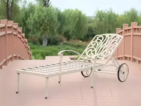 Шезлонг Fiorino белый из литого алюминия